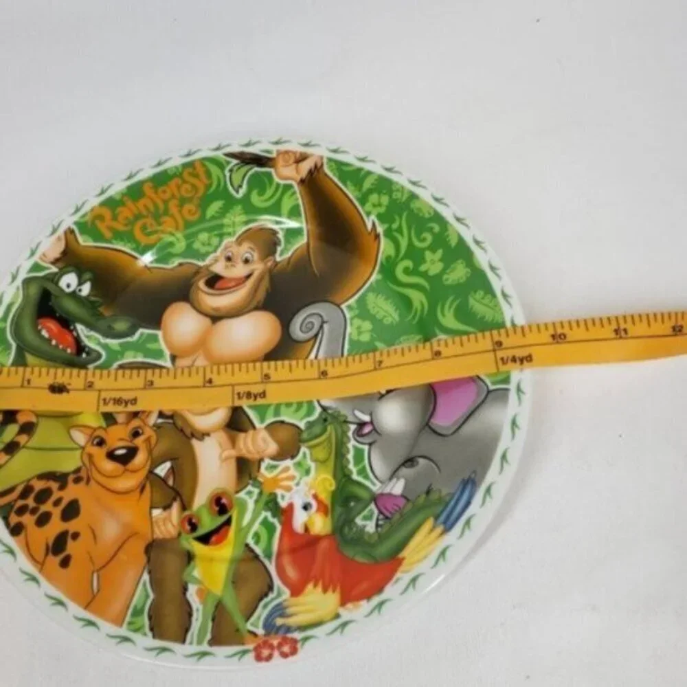 Vintage Rainforest Cafe 3 Piece Place Setting Bowl Salad Dinner Plate Br… - Picture 13 of 13